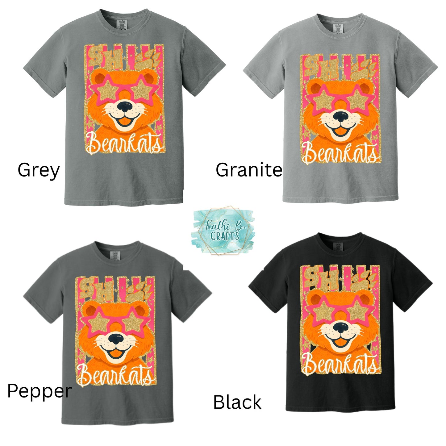 Texas Colleges Folk Glitz Front and Back