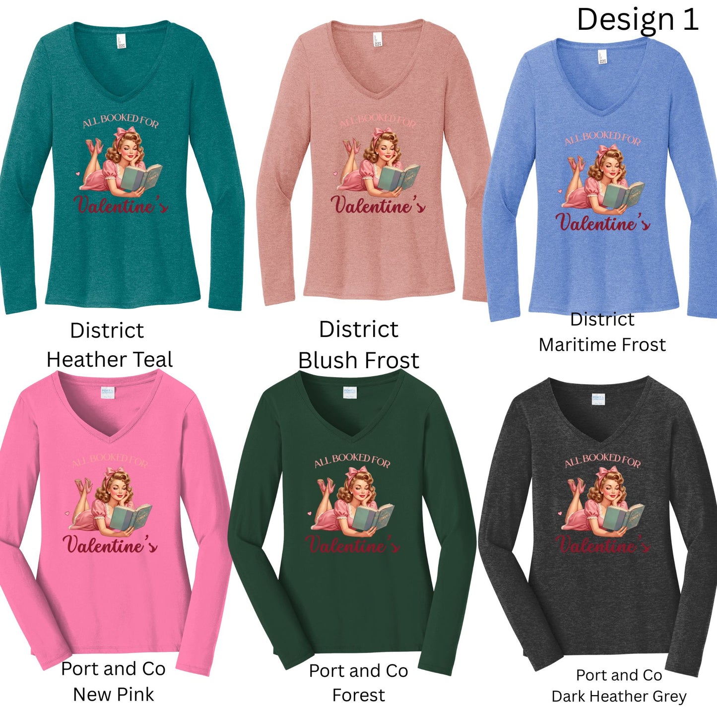 All Booked for Valentine's Custom x 2 shirts