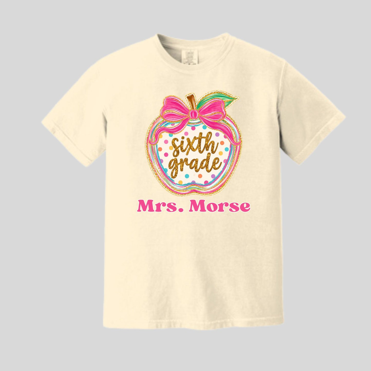 Sixth Grade Apple with Personalization