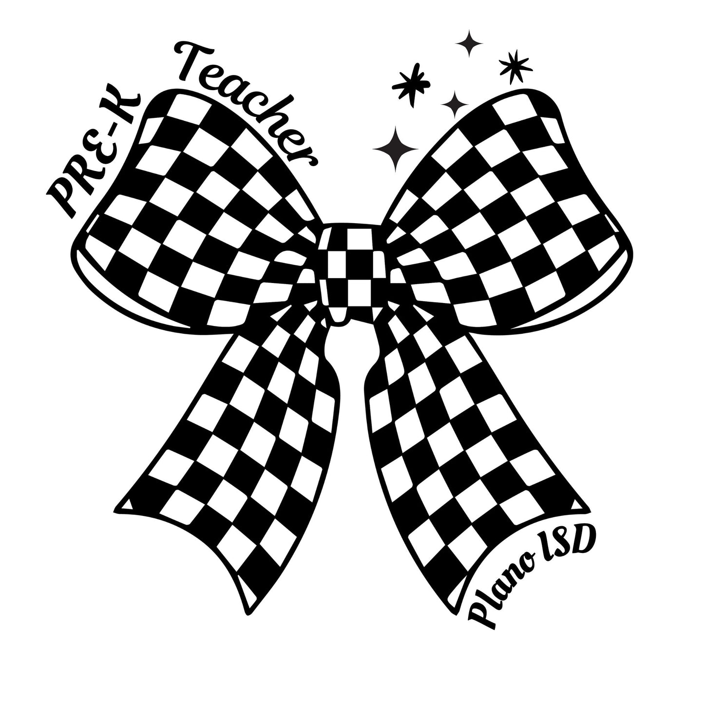 Personalized Checkered Bow