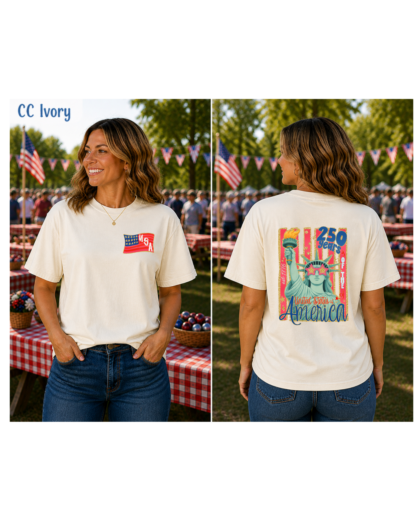 Lady Liberty front/back tshirt