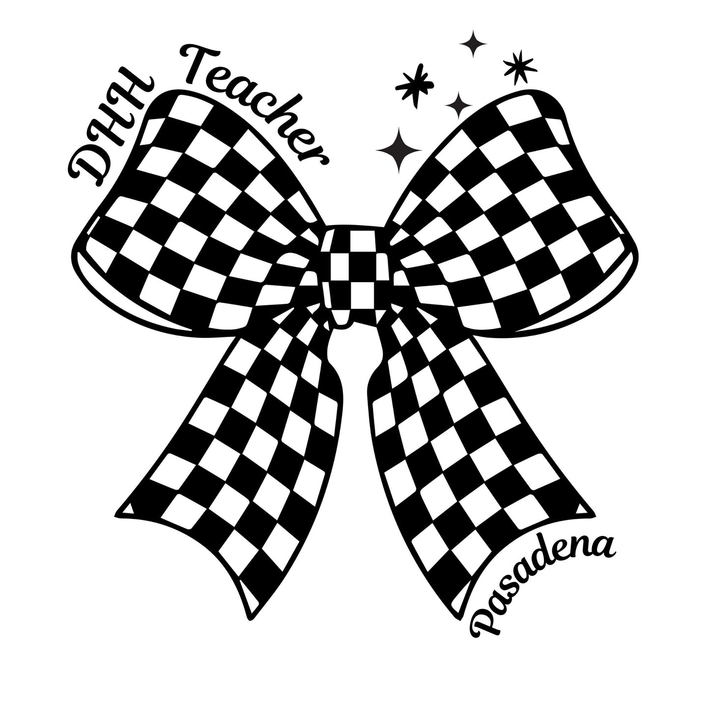 Personalized Checkered Bow