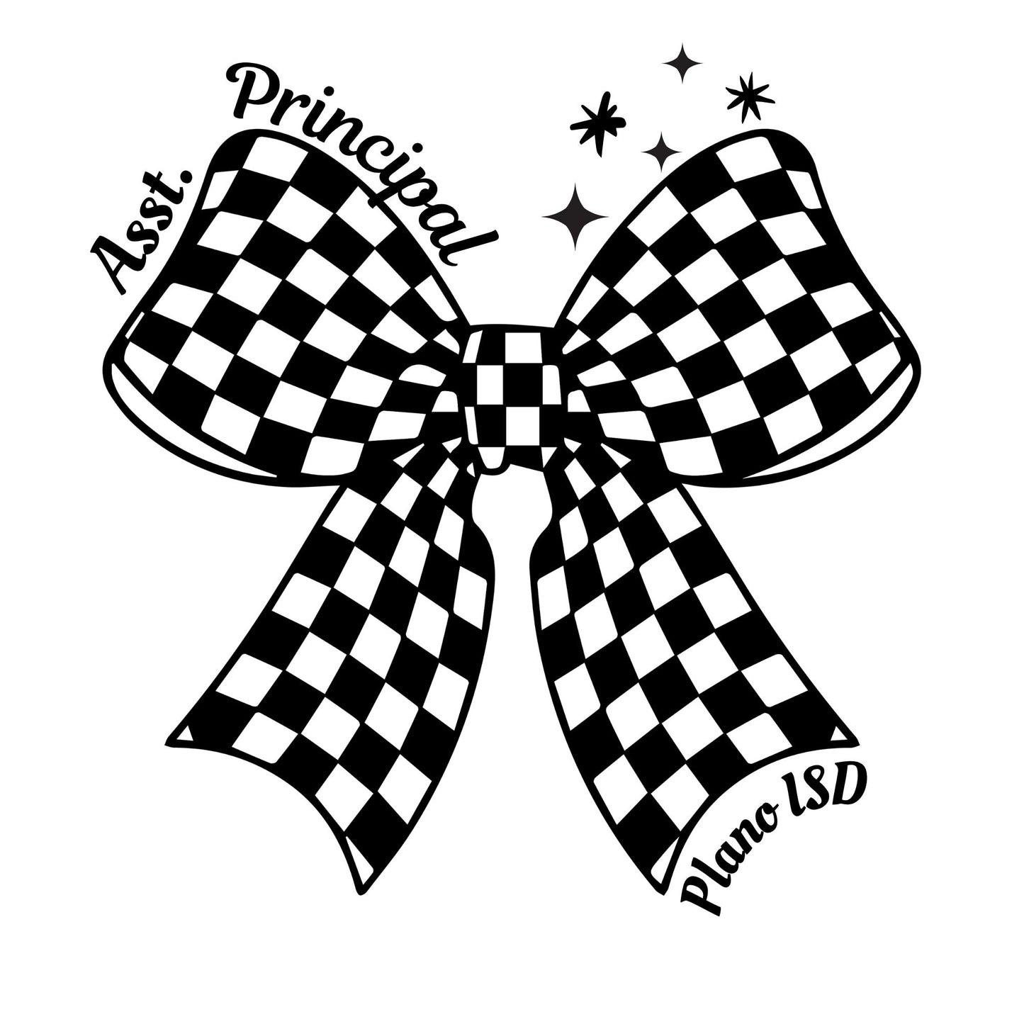Personalized Checkered Bow