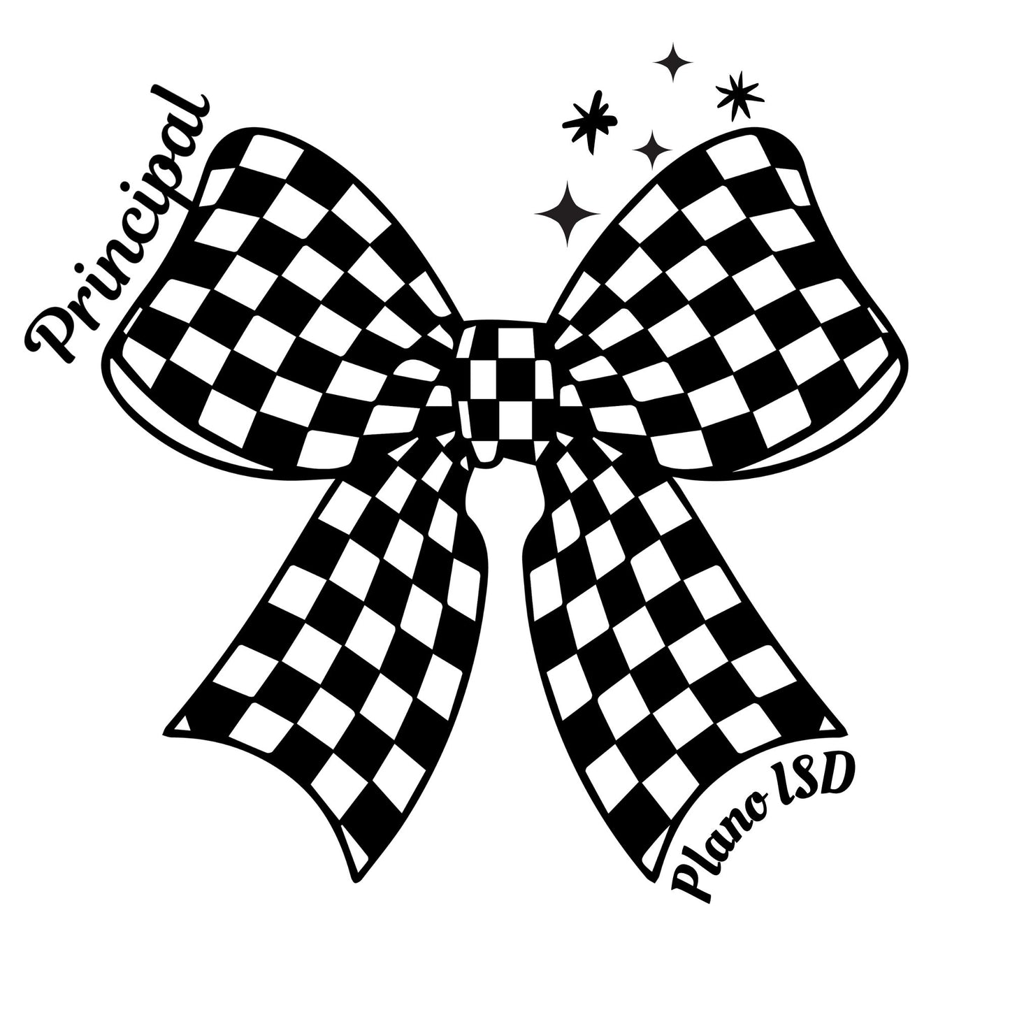 Personalized Checkered Bow