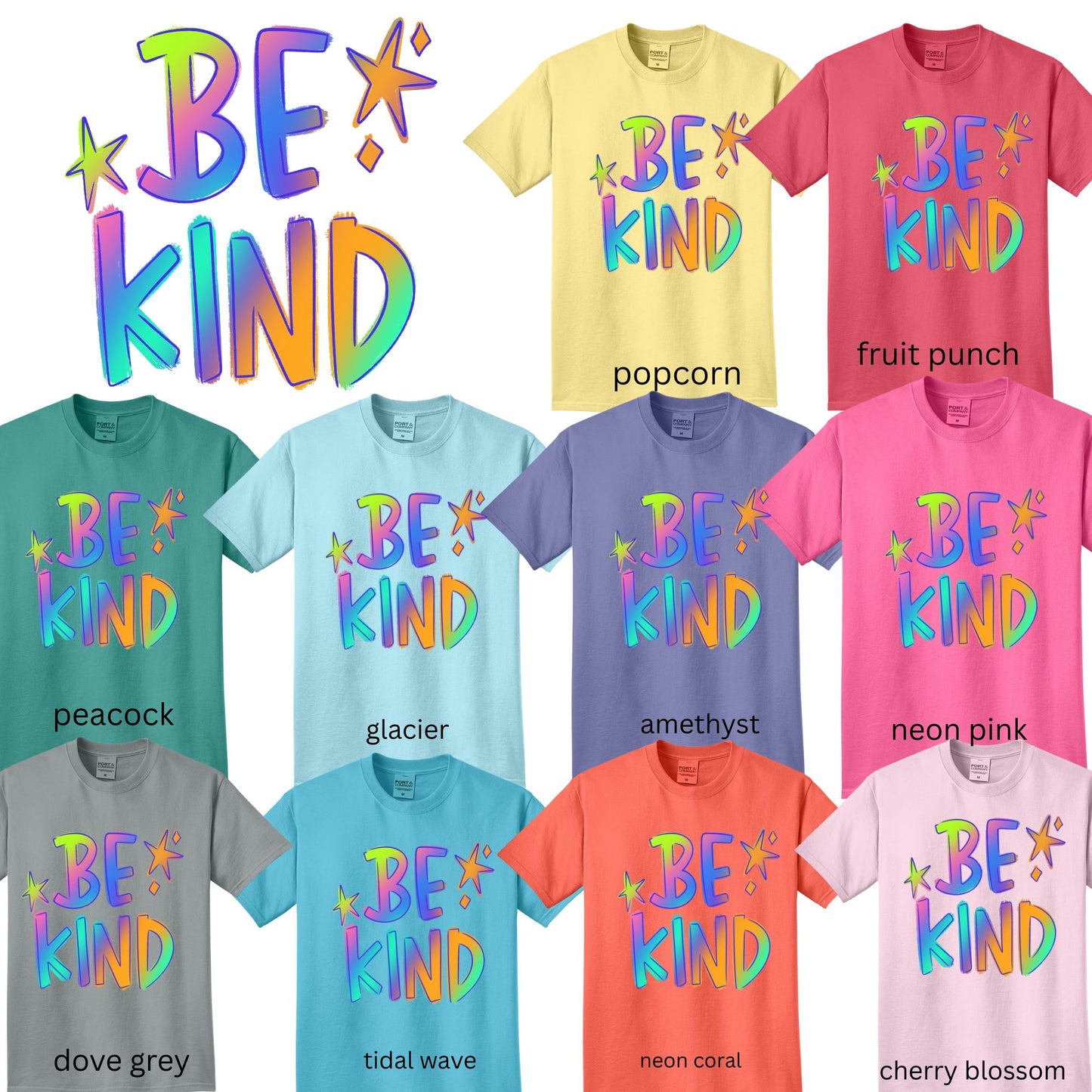 Be Kind (rainbow writing)