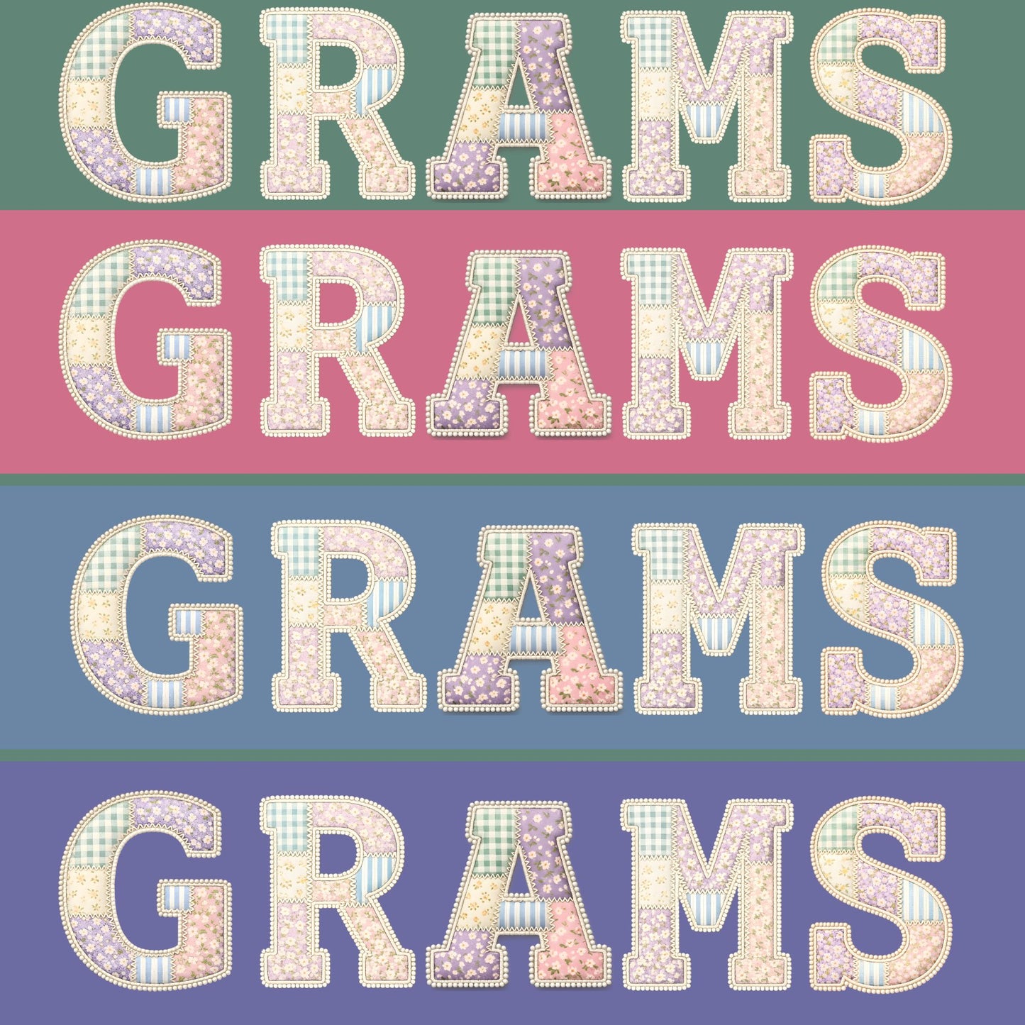 Grams Quilted Letters