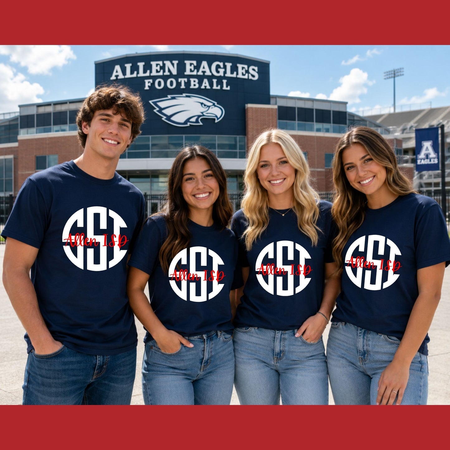 Allen ISD NAVY SSI Monogram Tshirt/Longsleeve/ Sweatshirt