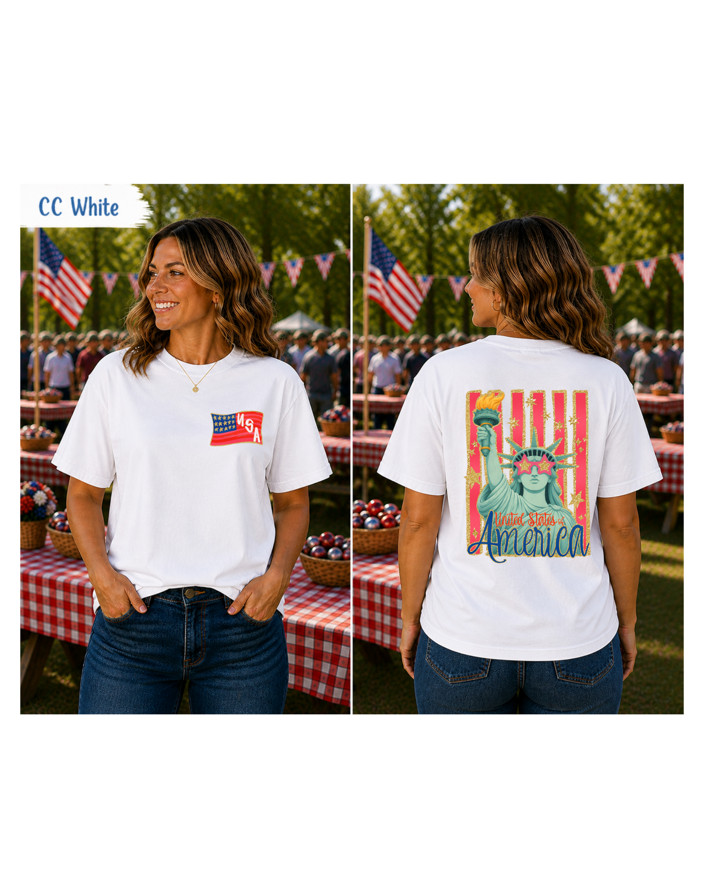Lady Liberty front/back tshirt