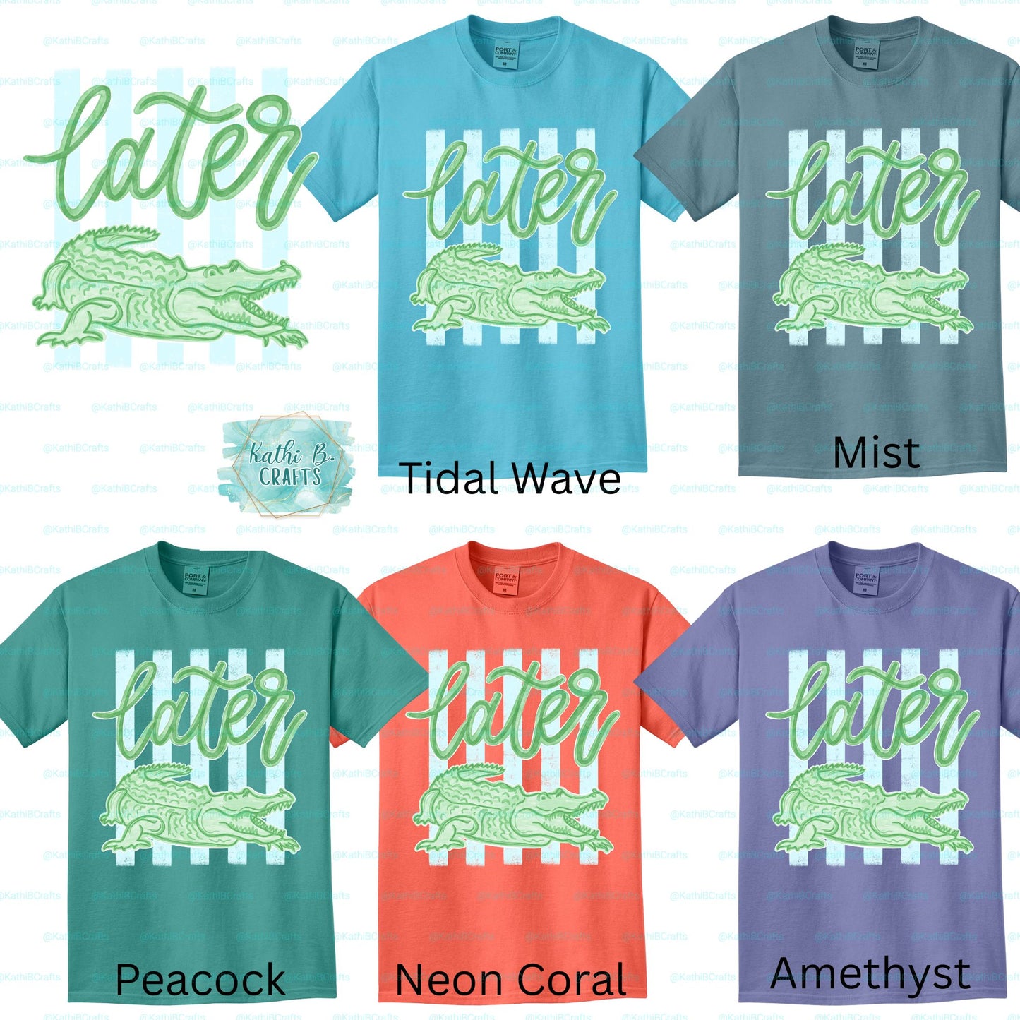Lator Gator STRIPES Front Only Short Sleeve Tshirt Adult