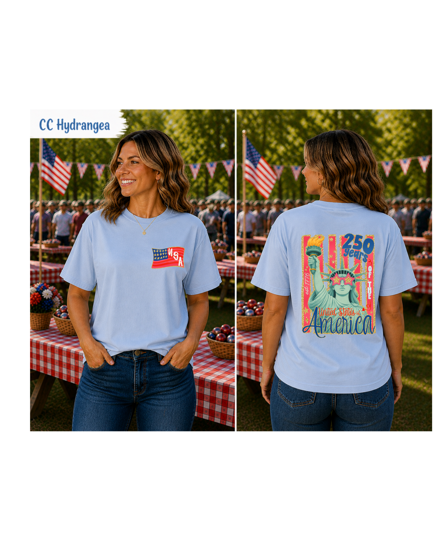Lady Liberty front/back tshirt