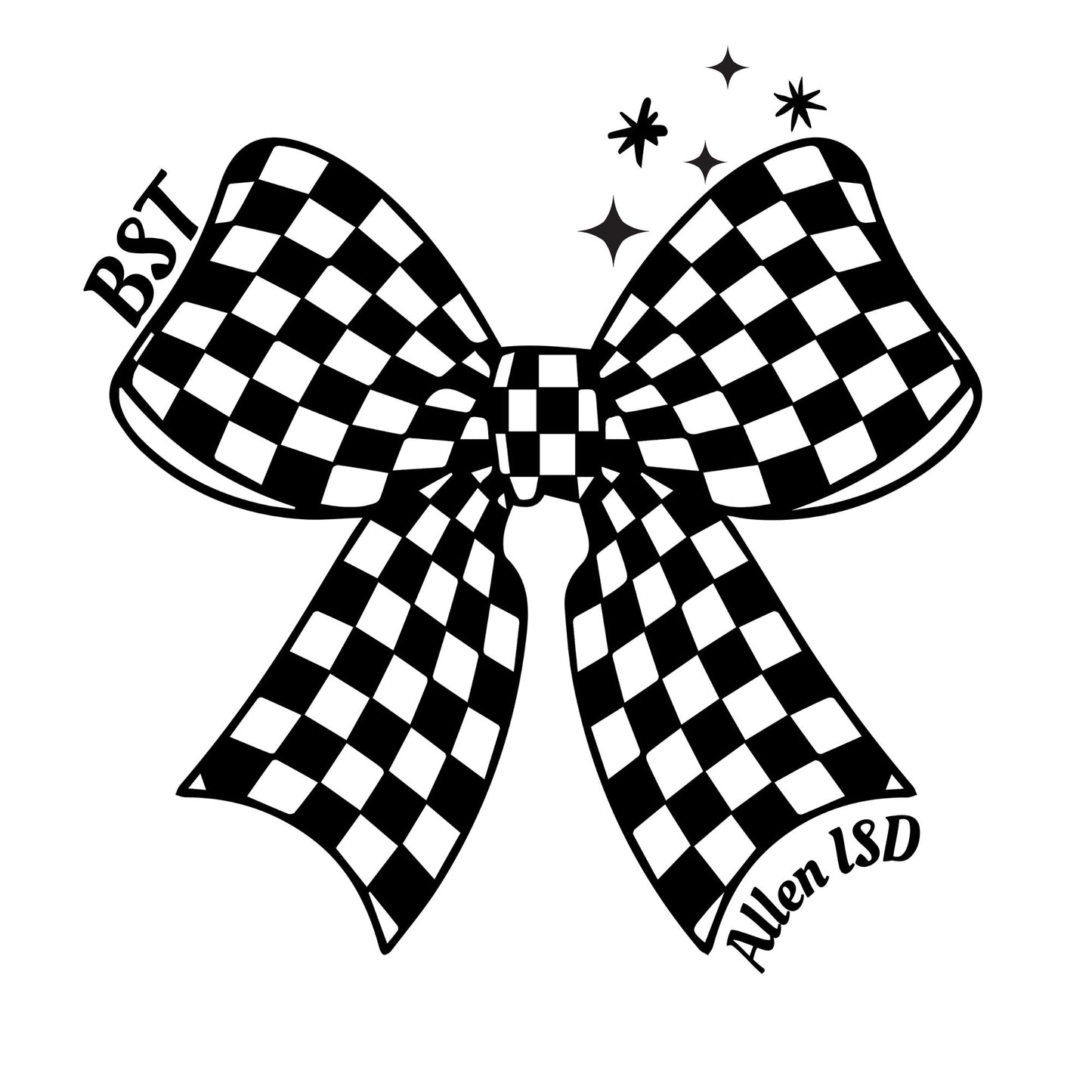Personalized Checkered Bow