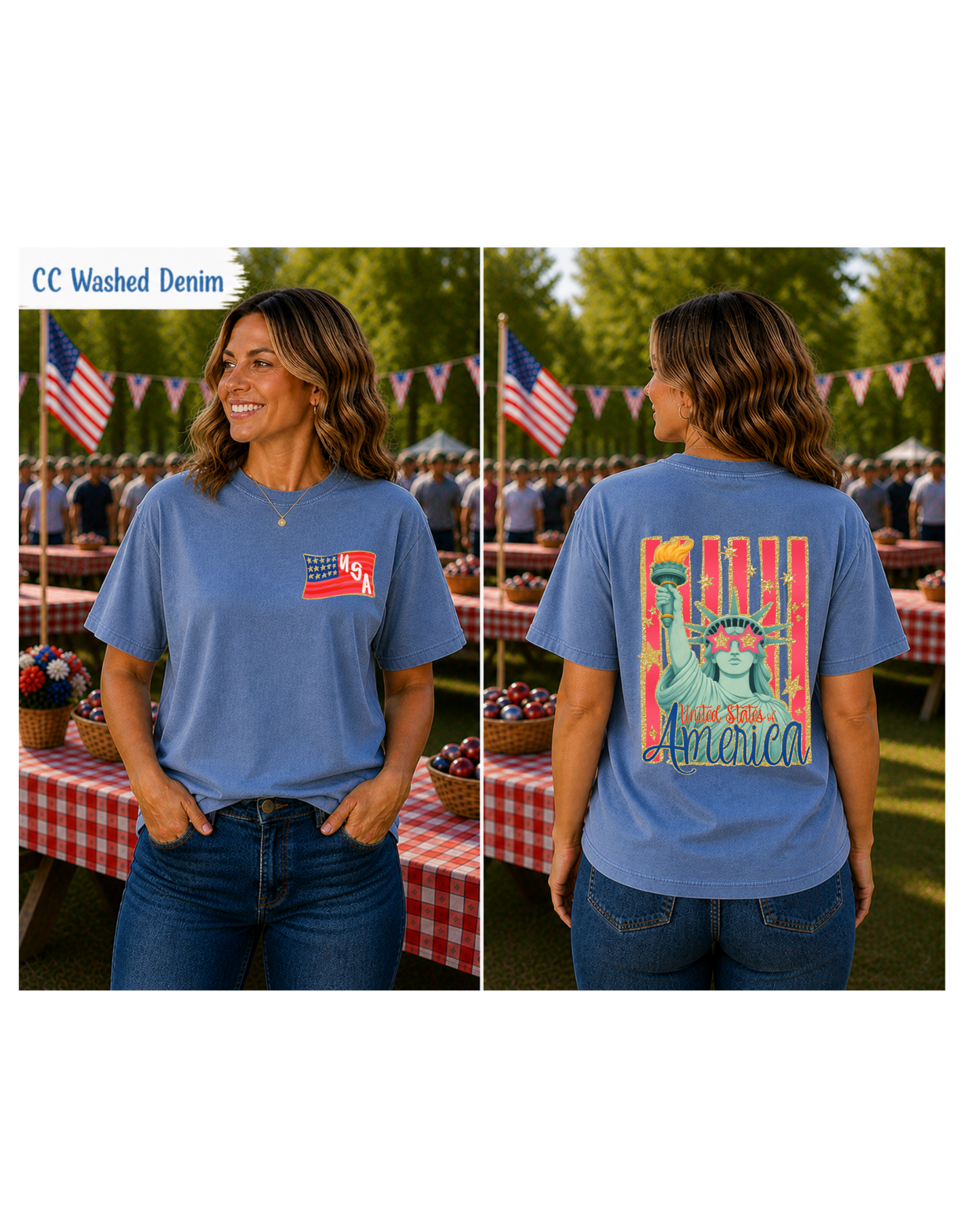 Lady Liberty front/back tshirt