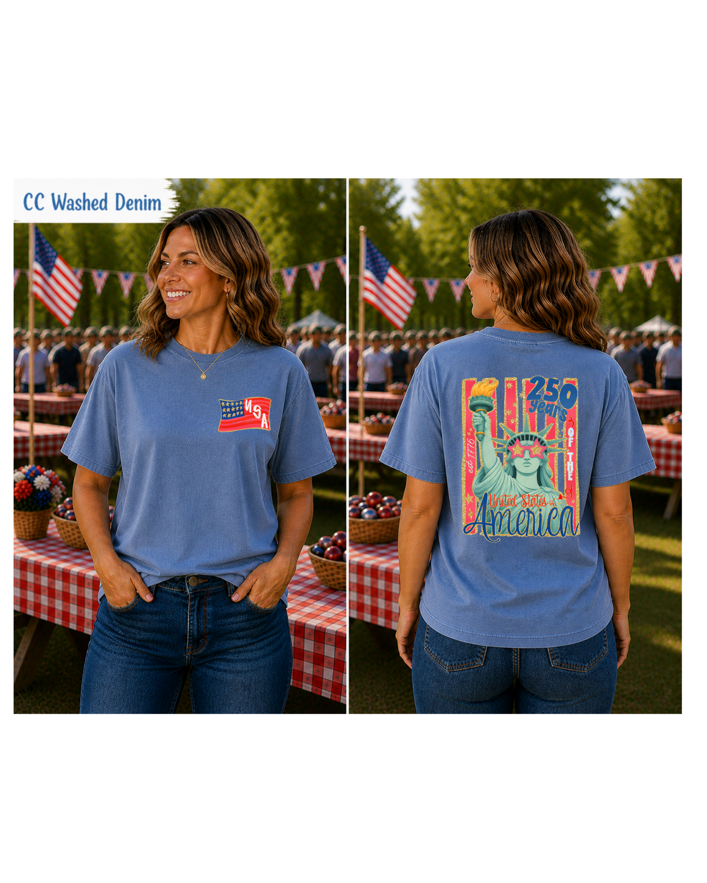Lady Liberty front/back tshirt