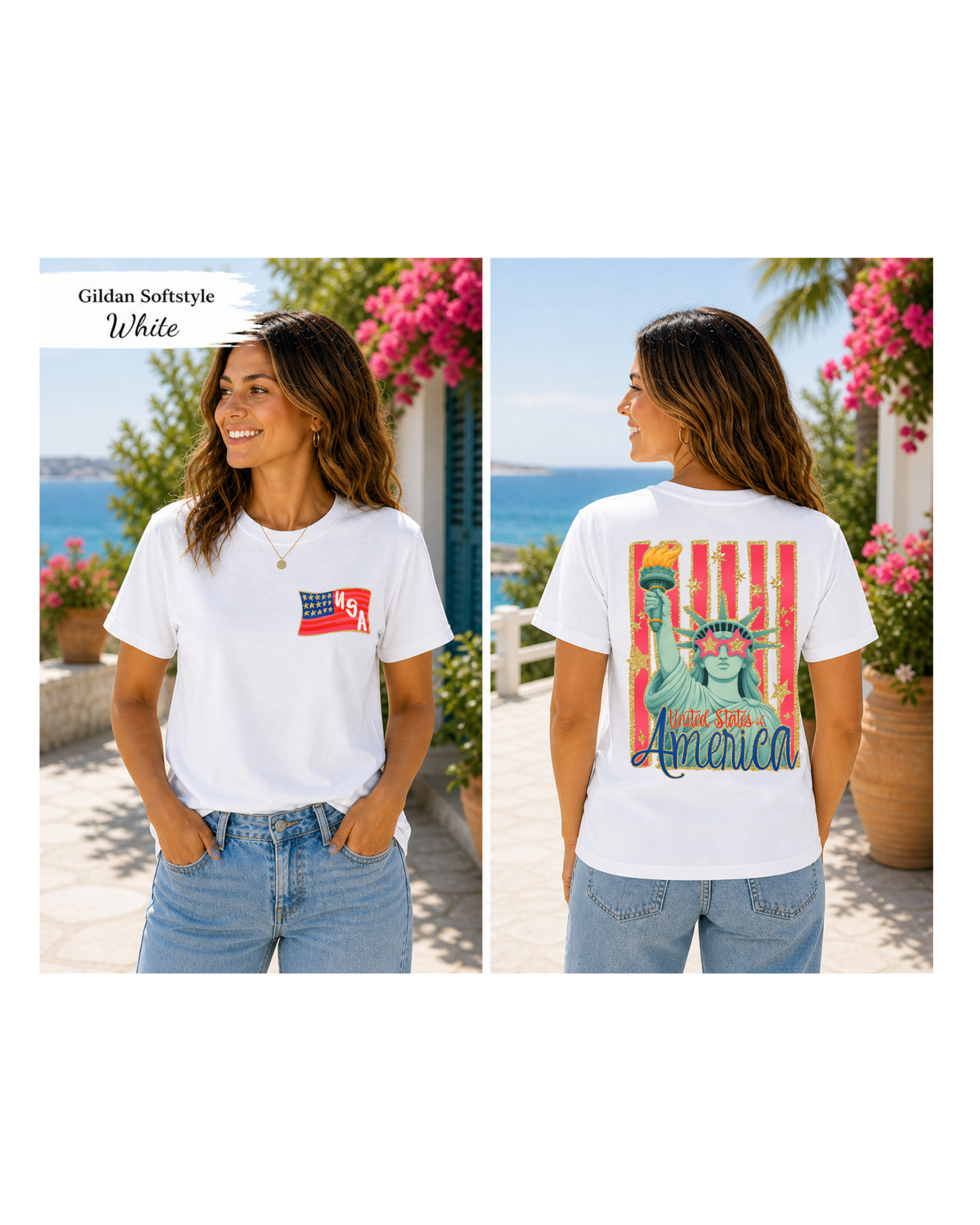 Lady Liberty front/back tshirt