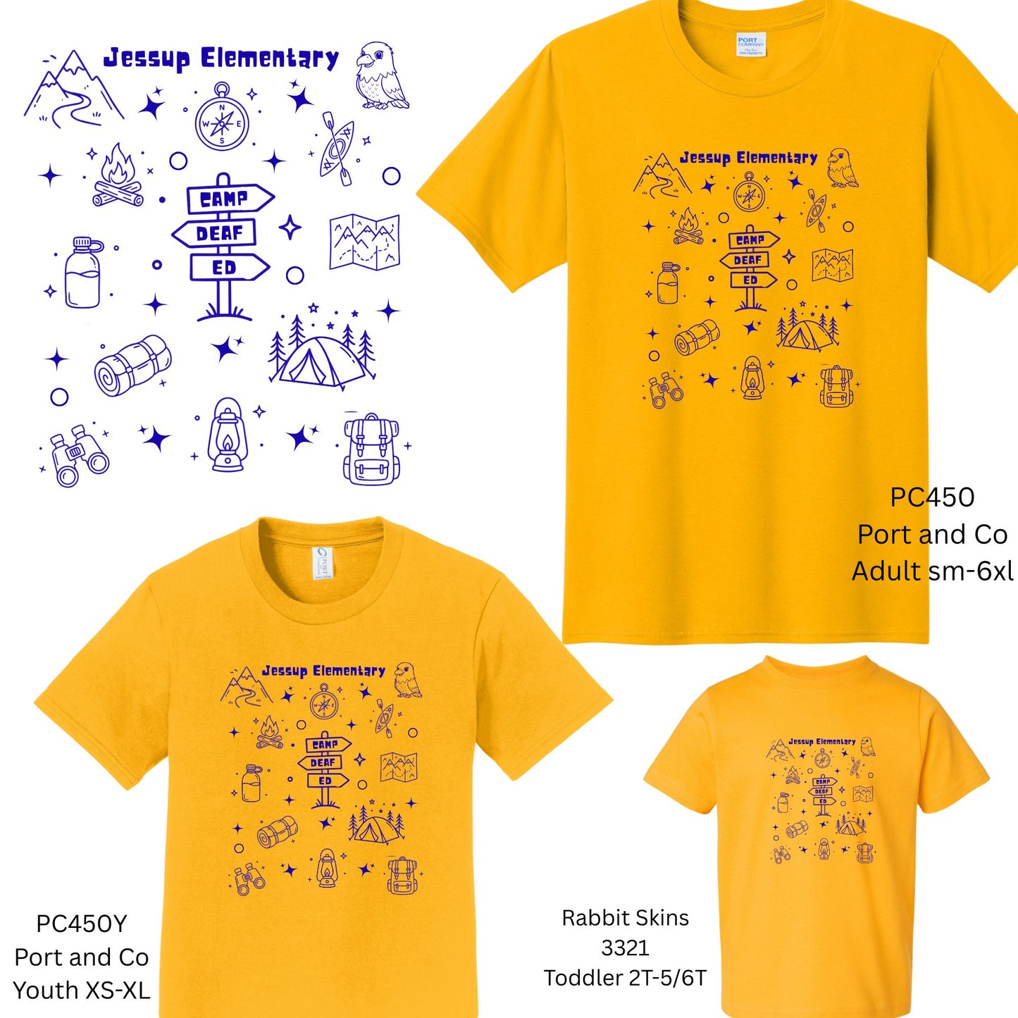 Camp Deaf Ed 26-27 Tshirt Toddler, Youth AND Adult