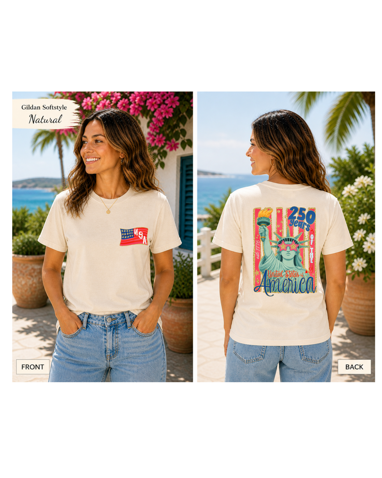 Lady Liberty front/back tshirt