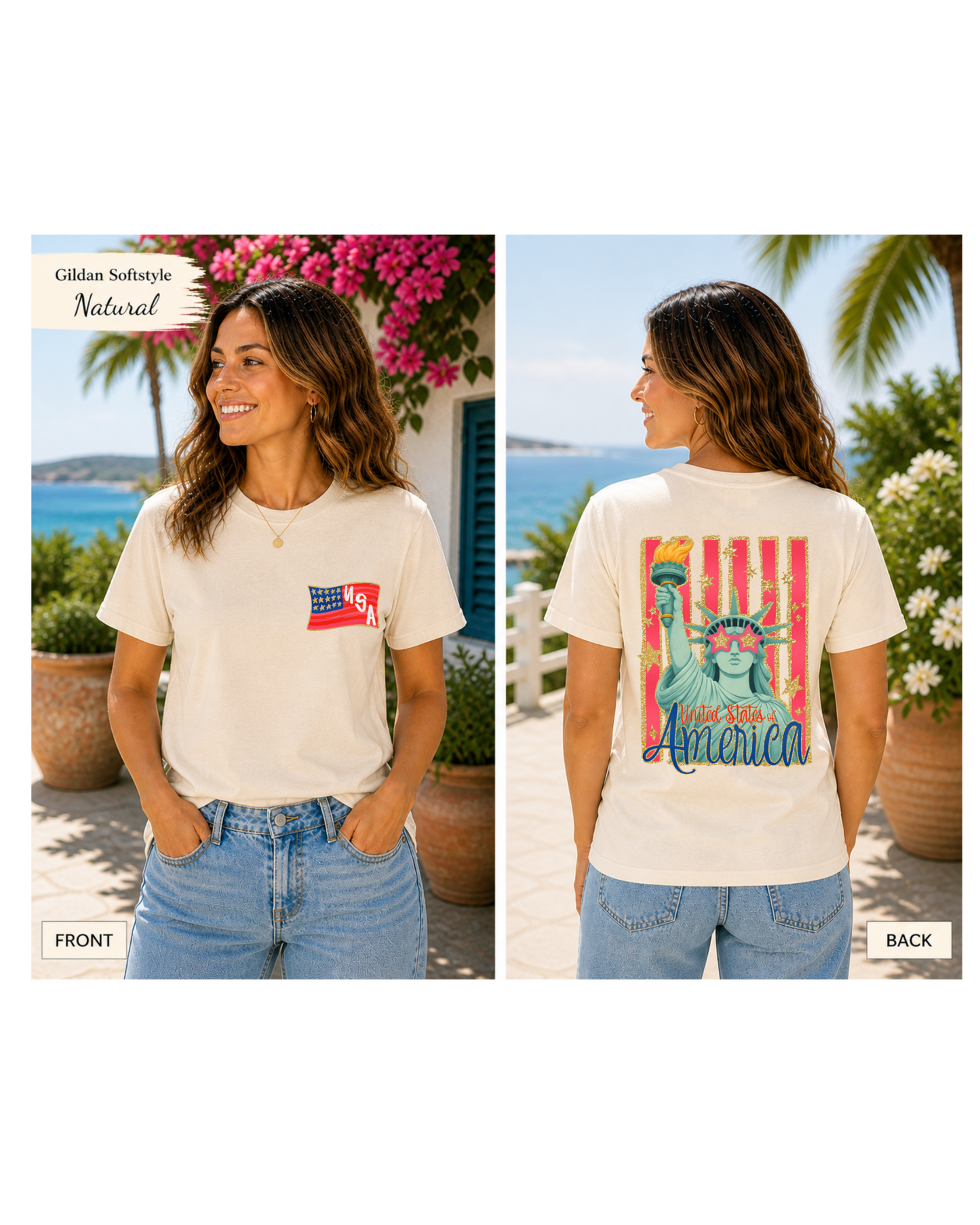 Lady Liberty front/back tshirt