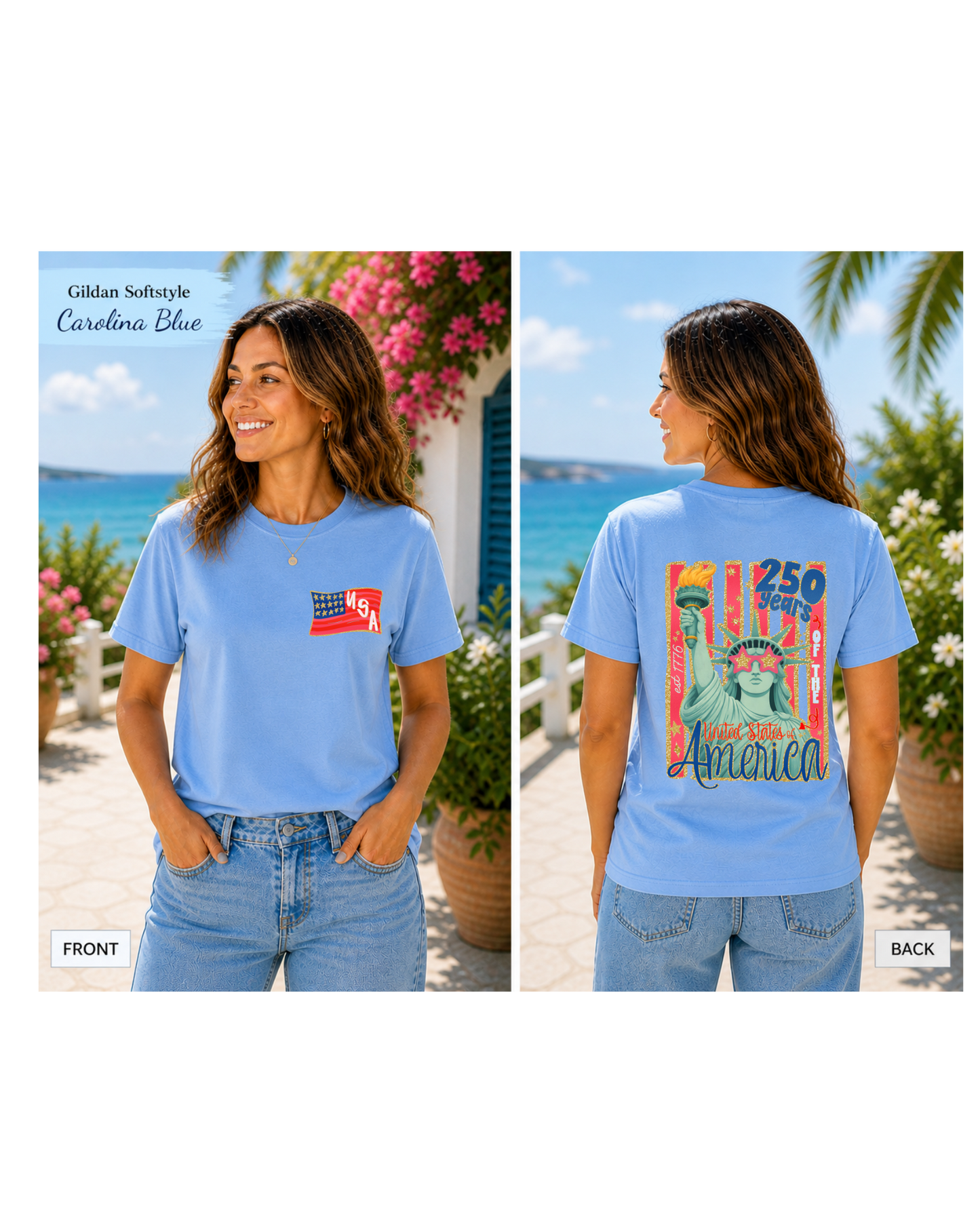 Lady Liberty front/back tshirt