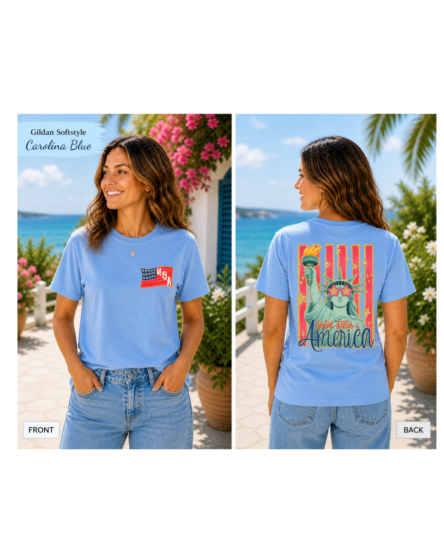 Lady Liberty front/back tshirt