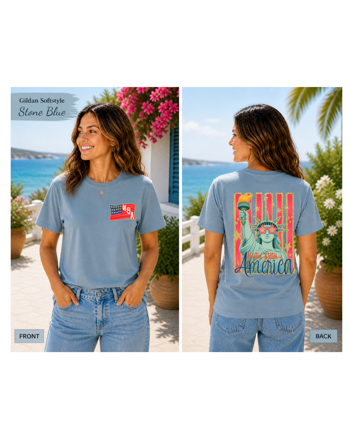 Lady Liberty front/back tshirt