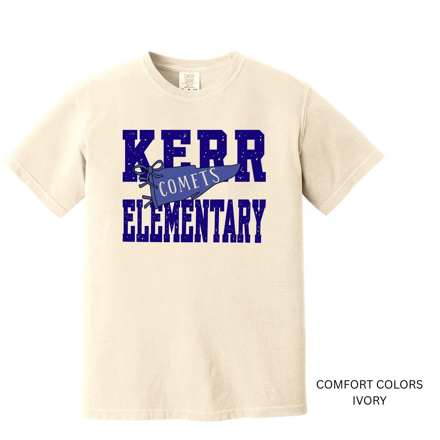 Kerr Navy Pennant with Ivory Letters