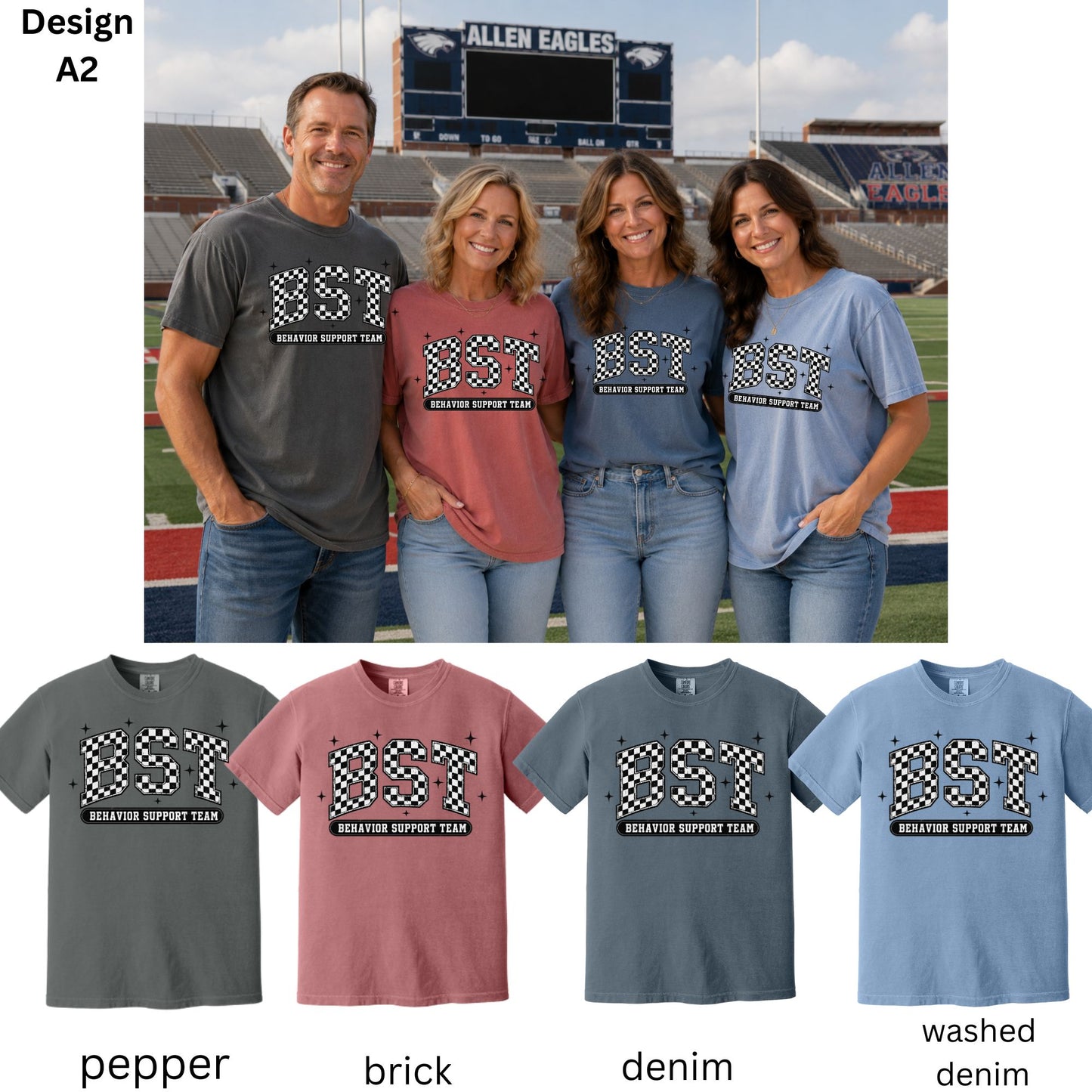 Behavior Support Team Checkered Background