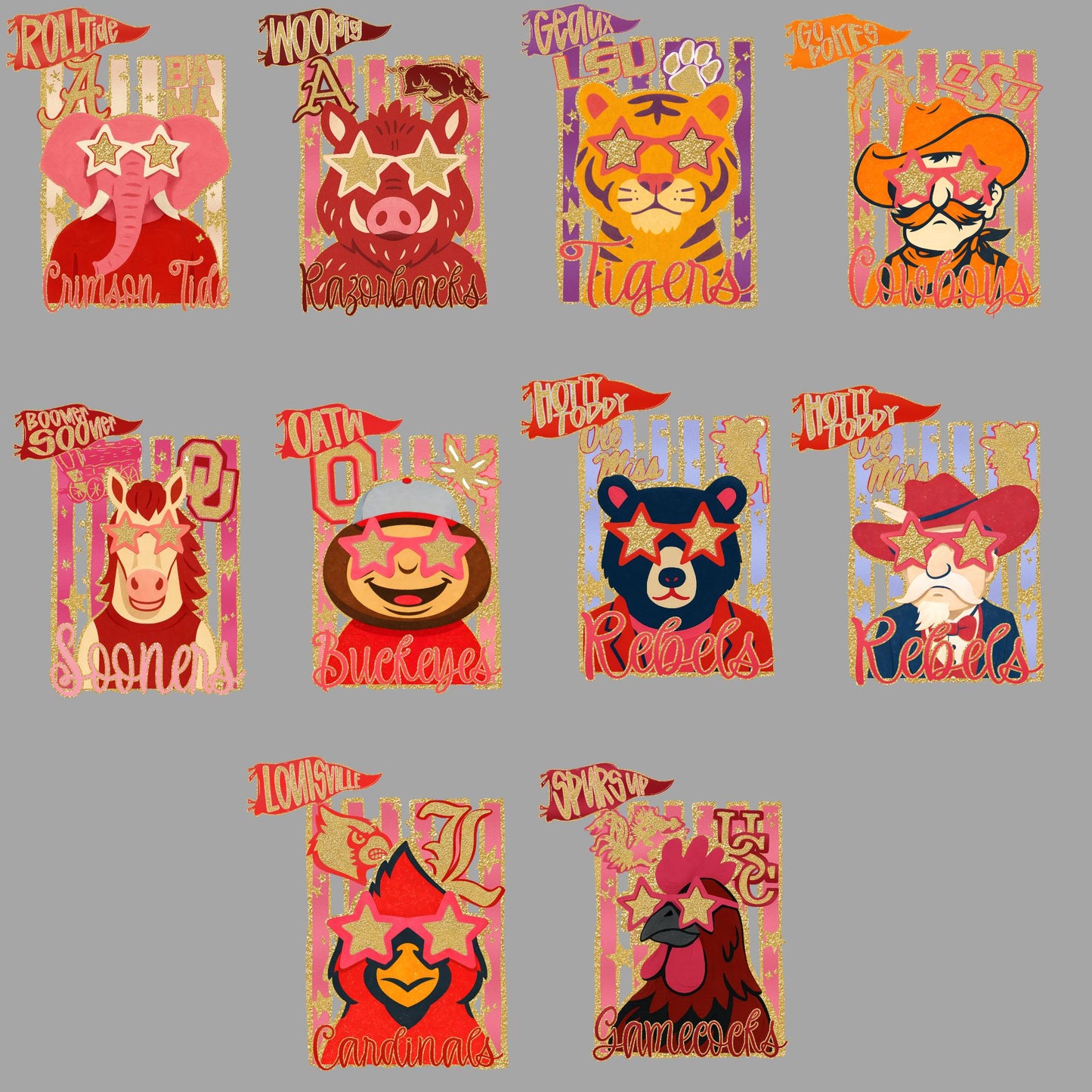 Other Colleges Folk Glitz Front and Back