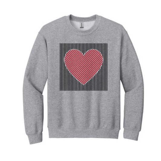 Striped Heart Custom Sweatshirt