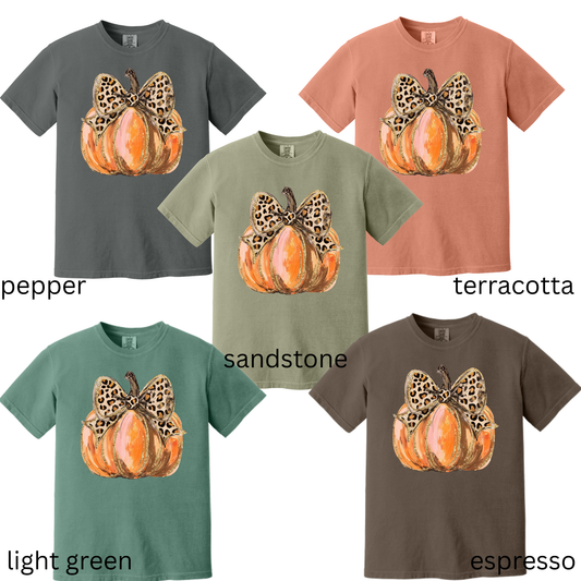 Pumpkin with Leopard Bow
