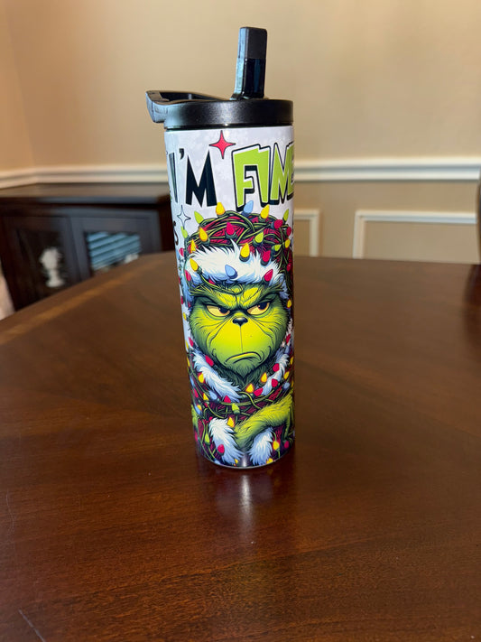 Green Guy- I'm Fine  20oz Skinny Tumbler