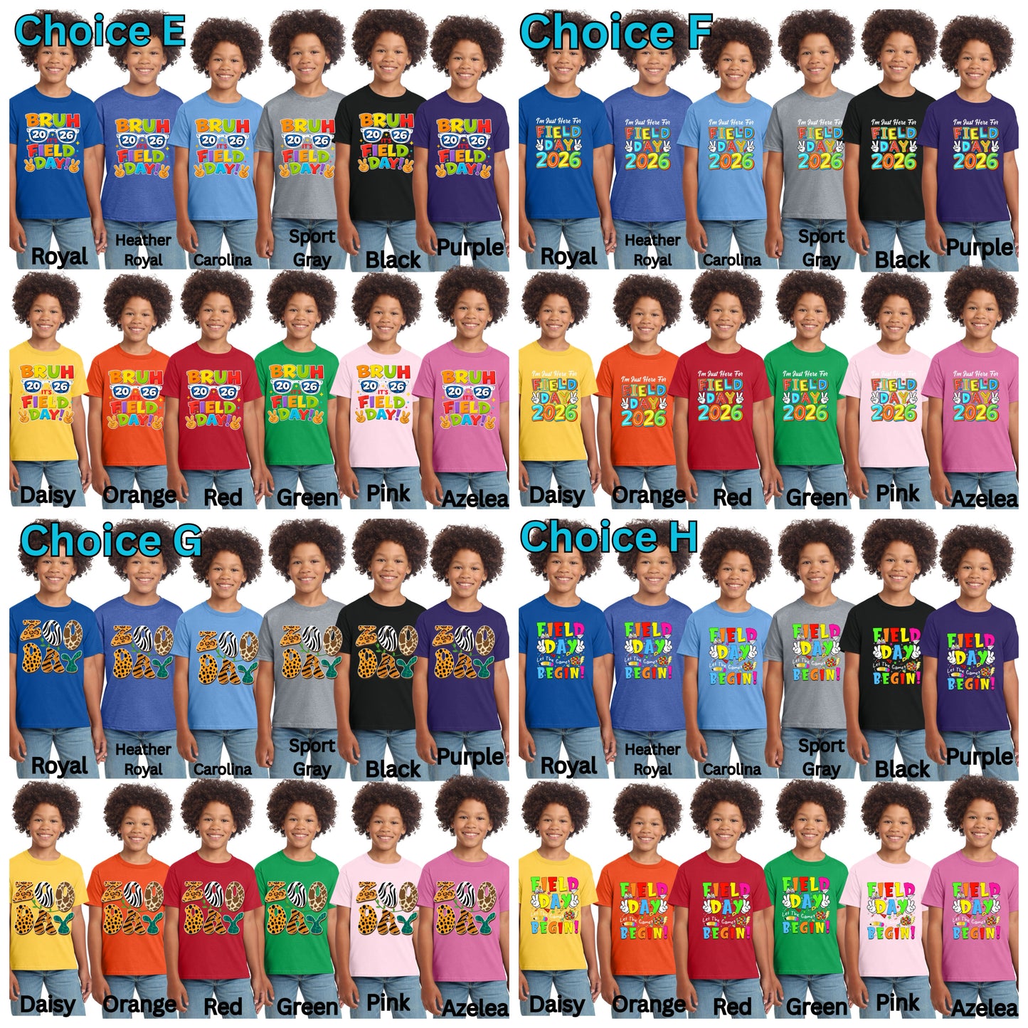 Field Day and Field Trip Youth Shirts