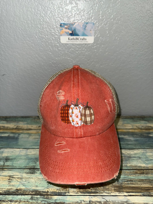 3 Pumpkins Baseball Hat - One of a Kind