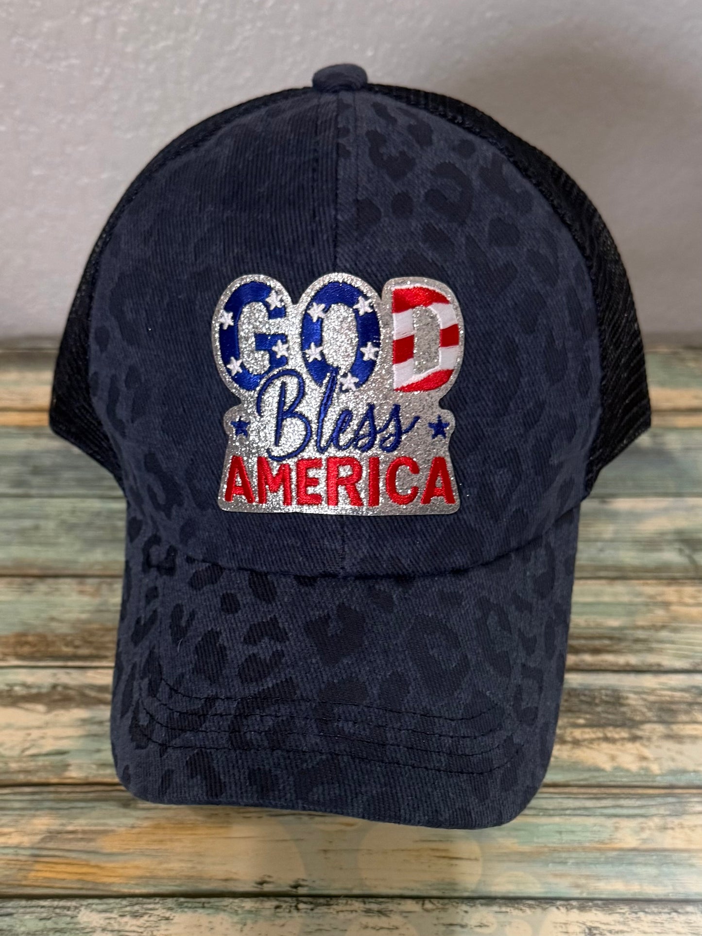 God Bless America Ponytail Hat