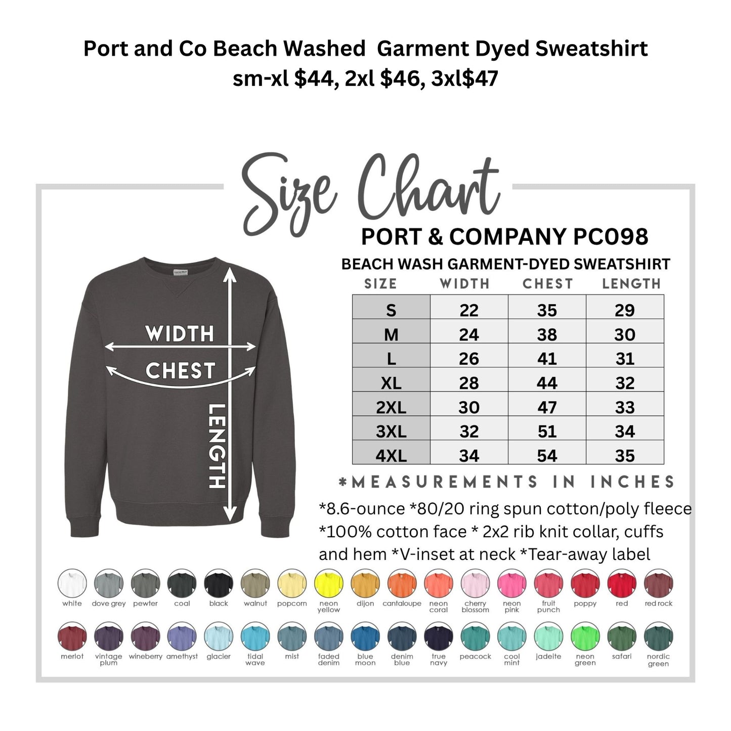 NorTex Port and Company Beach Wash Sweatshirt