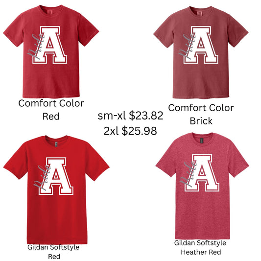 Red Short Sleeve AISD School Pride