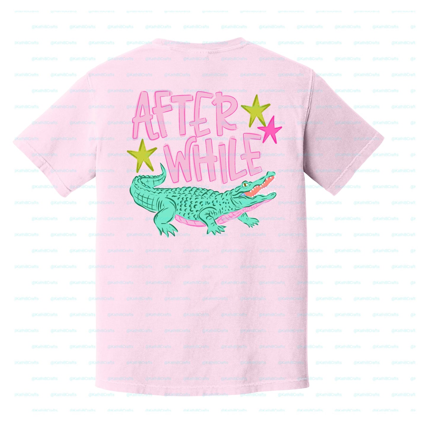 Lator Gator After While Crocodile STARS Front and Back Short Sleeve Tshirt Adult